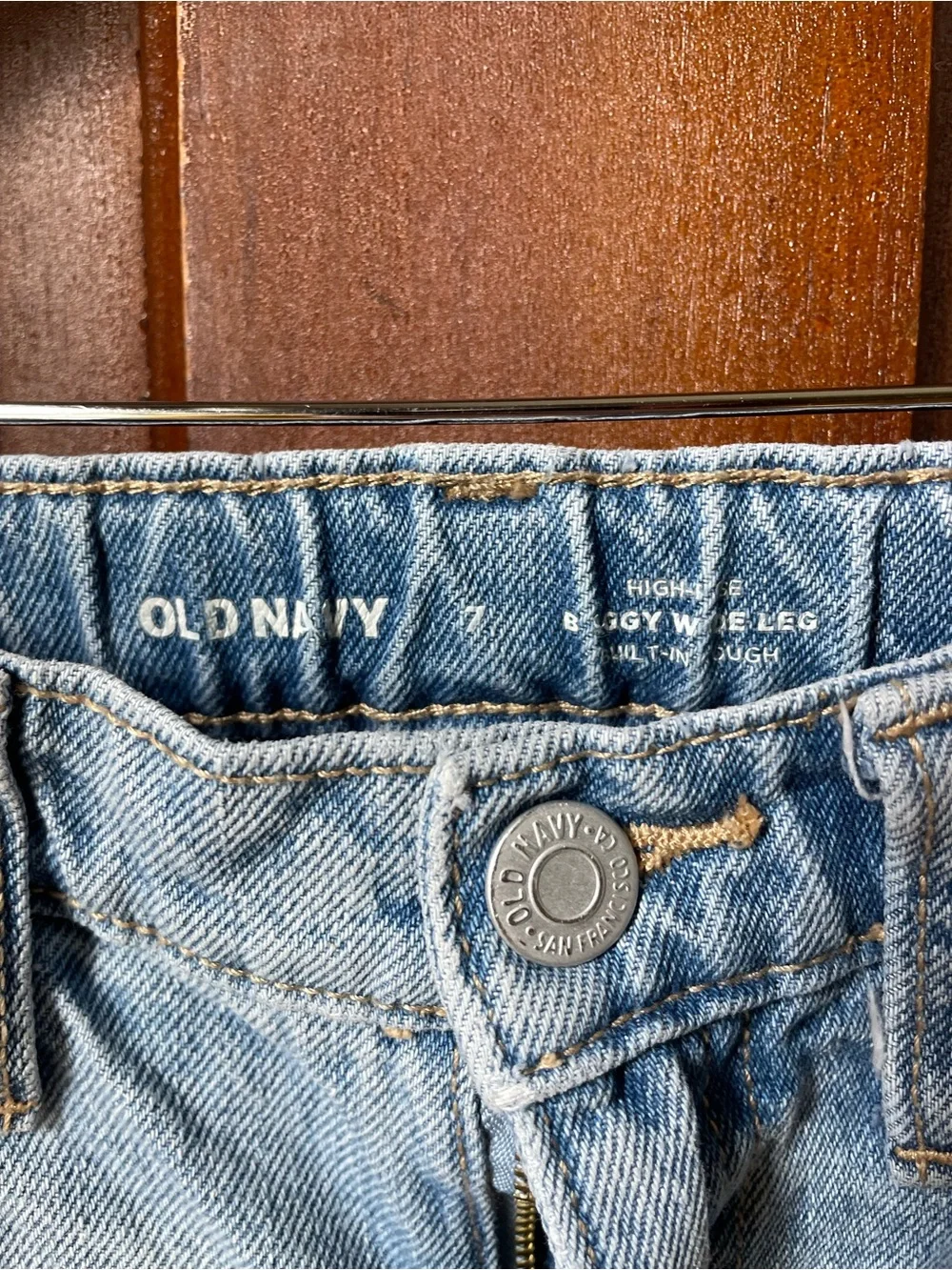 Old Navy girls size 7 high rise baggy wide leg jeans